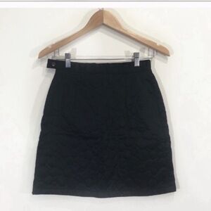 Kenzo Quilted Mini Skirt Size Small Black High Waisted